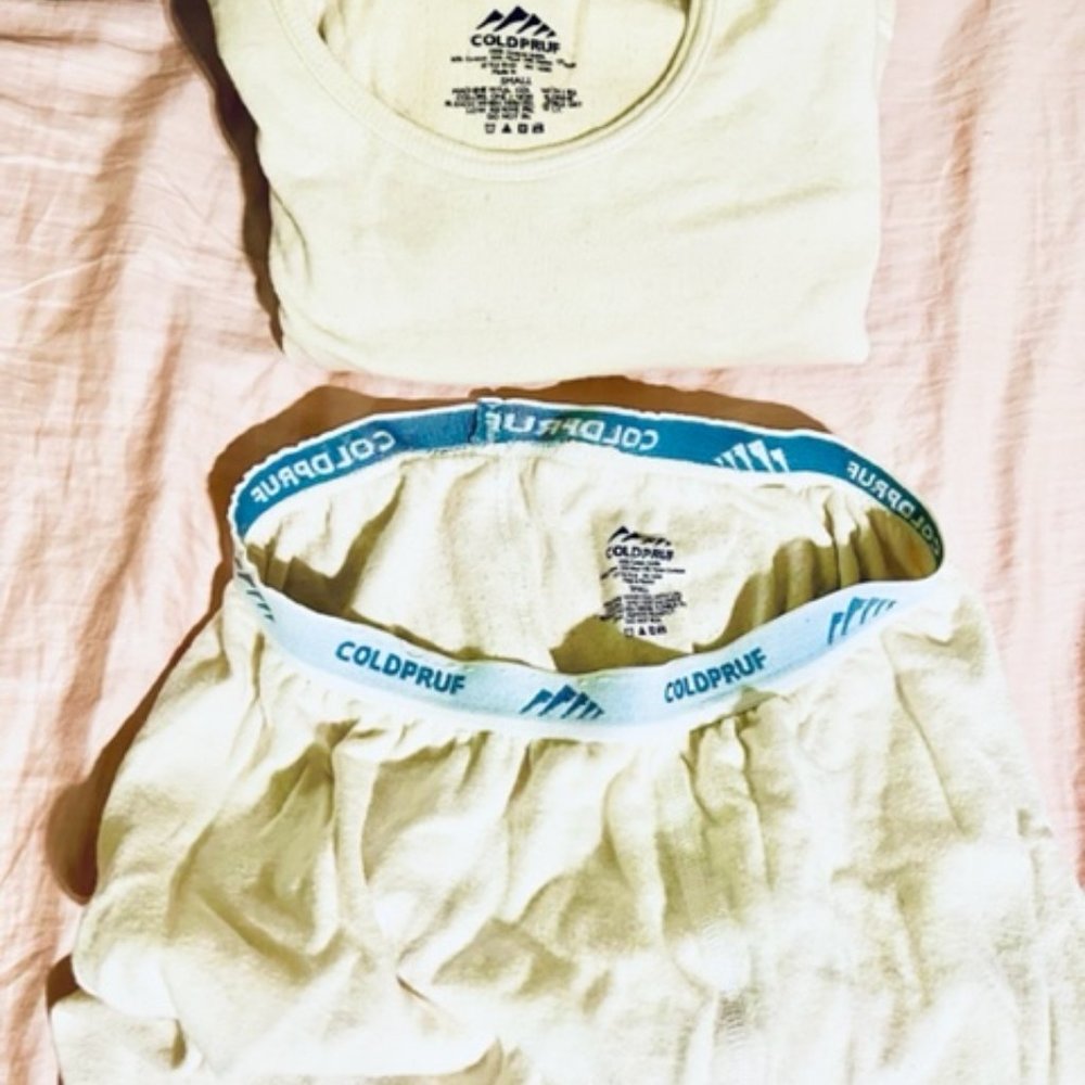 Coldpruf Cream Colored Thermal Set Fits Size XXS-S